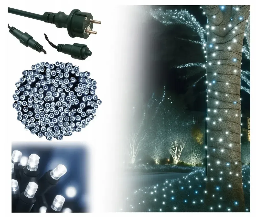 Гірлянда 1000 LED LCZ-1000-ZB, холодний білий, різдвяні світлодіодні вогні для ялинки