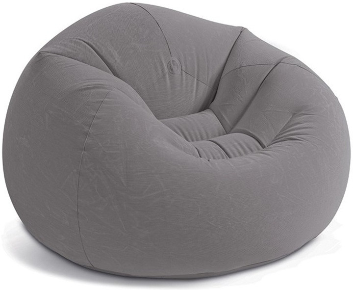 Крісло надувне Intex 68579 Beanless Bag Chair 107х104х69 см Сіре