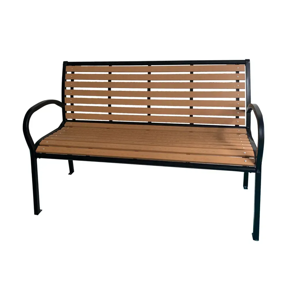 Лавка садова зі спинкою 125х60х80 см Garden Line MEB0865, коричнева