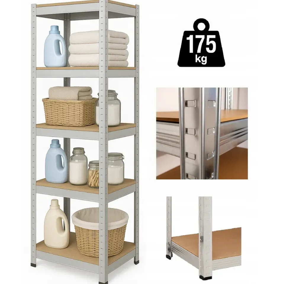 Металевий стелаж EXPAND  RM06 5 полиць 180×40×40 см – вантажність 875 кг, для комори, гаража та підвалу