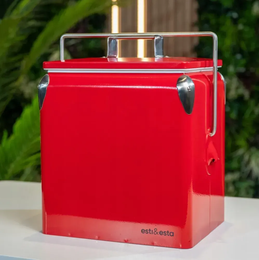 Портативний холодильник 13 л сталевий ESTI&ESTA CM-3200-A-MP, червоний