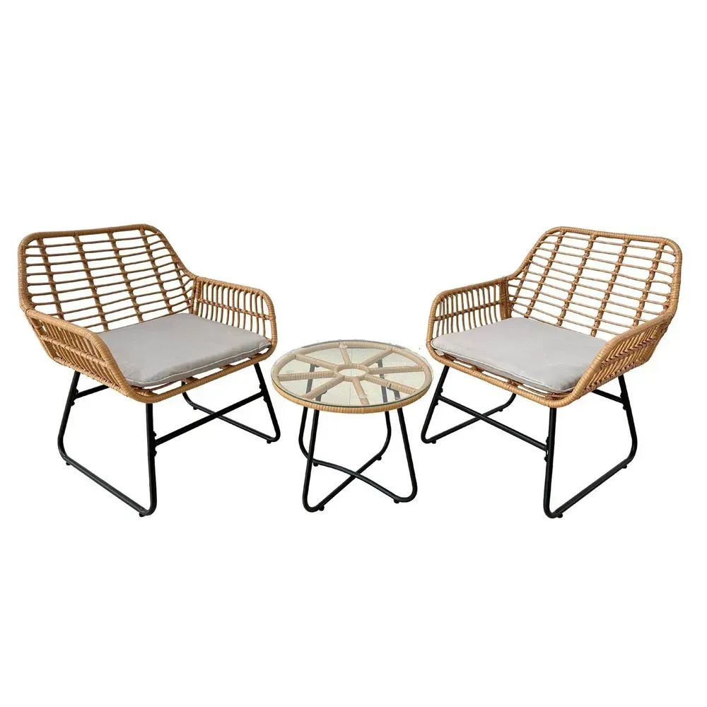 Садові меблі з ротангу Garden Line LEUCA ABI3408 комплект 3 шт., сірий