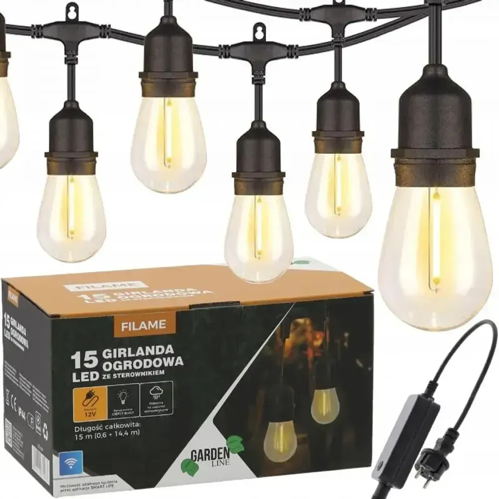 Вулична гірлянда 15 LED 15 м Garden Line SOL1267