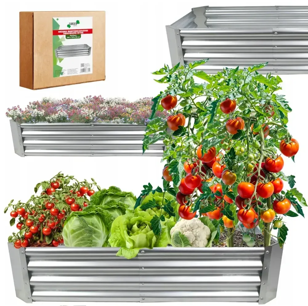 Висока грядка прямокутна оцинкована, 240х120х30 см Garden Line ZAK8304